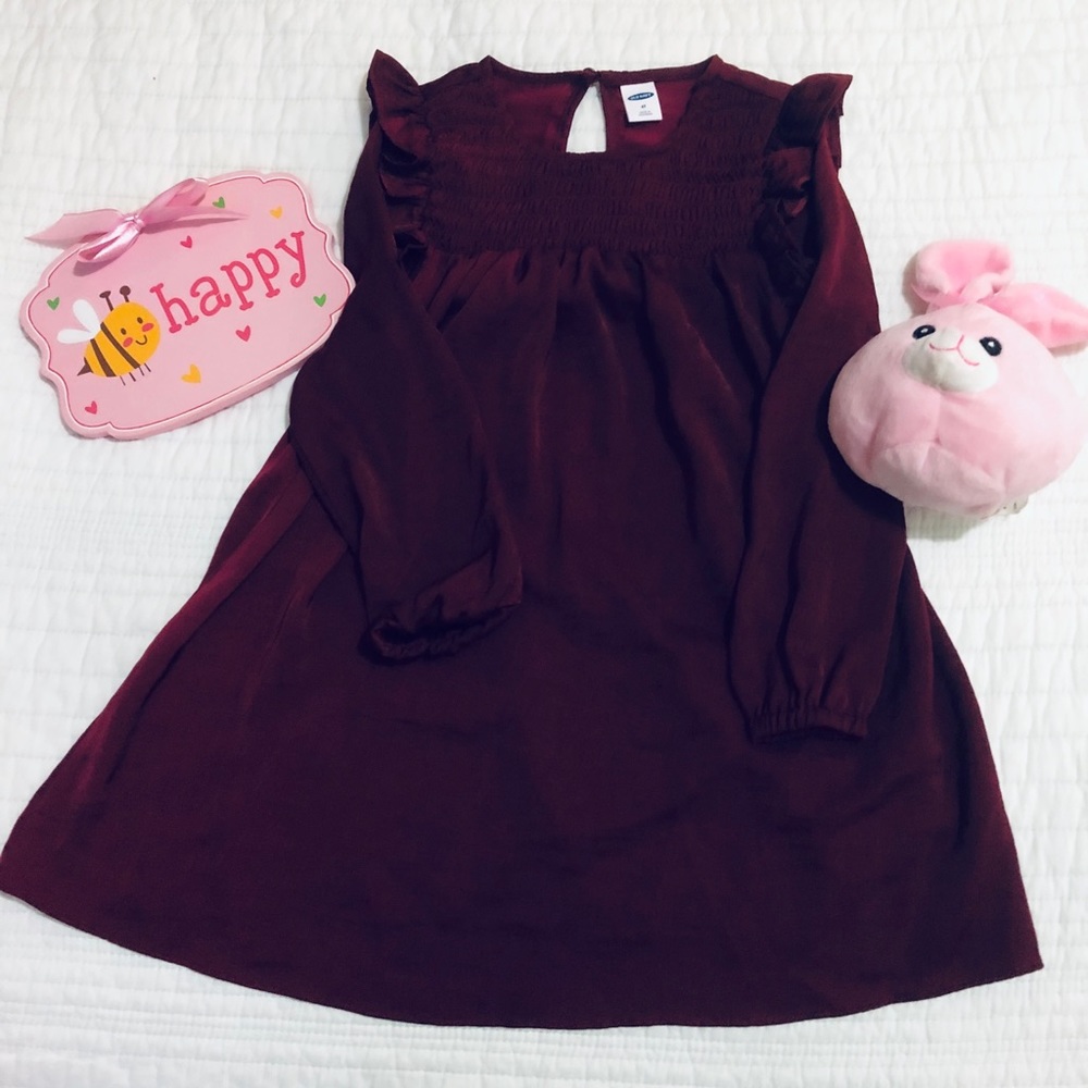 Toddler Girls Burgundy Dress 4T